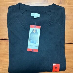 Lucky Brand Sweater Jet Black Cotton Blend